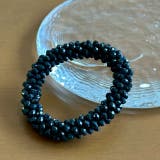 ブラック | きらきら ヘアゴム ボリューム | feu