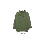 カーキ | 綿100％  スッキリネック カシュクール コットン ゆるニット | A Happy Marilyn