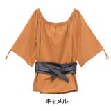 サッシュベルト付き 袖シャーリング 七分袖プルオーバー | A Happy Marilyn | 詳細画像11