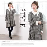 デシン 千鳥柄プリント 配色 ミニワンピース | A Happy Marilyn | 詳細画像5