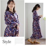 チェーン柄プリント クレリックワンピース 大きいサイズ | A Happy Marilyn | 詳細画像8 