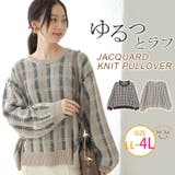 ジャガード チェック柄 ニット | A Happy Marilyn | 詳細画像1 