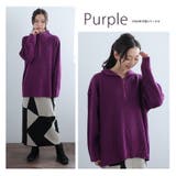 配色&同色ファスナーから選べる ハーフジップ ニット | A Happy Marilyn | 詳細画像16