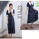 線花柄 配色襟 ロングワンピース | A Happy Marilyn | 詳細画像11 