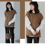 LUMFORLEproducedbyMy:nia ケーブルニット 前後差ベスト | A Happy Marilyn | 詳細画像13