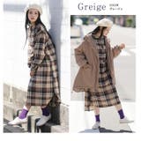 フランネルチェック バンドカラー 裾ラウンドワンピース | A Happy Marilyn | 詳細画像16