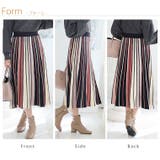 Rin マルチストライプ ニットフレアスカート | A Happy Marilyn | 詳細画像19 