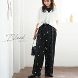 麻調 花刺繍 パンツ | A Happy Marilyn | 詳細画像11