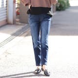 9分丈/加工有/インディゴブルー | 裏起毛 魔法の美ライン ストレッチ | A Happy Marilyn