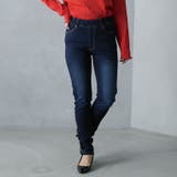 9.5分丈/加工有/インディゴ | 裏起毛 魔法の美ライン ストレッチ | A Happy Marilyn