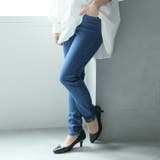 10分丈/加工無/インディゴブルー | 裏起毛 魔法の美ライン ストレッチ | A Happy Marilyn