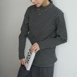 ブラックボーダー | ハイネック リブ トップス | A Happy Marilyn