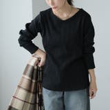 ブラック | ゆるVネック リブ トップス | A Happy Marilyn