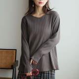 チャコール | ゆるVネック リブ トップス | A Happy Marilyn