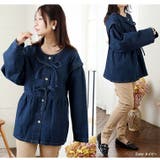 フロントリボン ペプラム デニム | A Happy Marilyn | 詳細画像18 