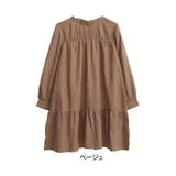 ベージュ | バックリボン ティアード切替 シャツチュニック | A Happy Marilyn