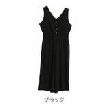 ブラック | アンバサダーコラボ フロントボタン サロペット | A Happy Marilyn
