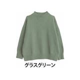 グラスグリーン | ざっくりローゲージ モックネック ニットプルオーバー | A Happy Marilyn