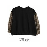 ブラック | ラファモプロデュース チェック袖切替 スウェット | A Happy Marilyn