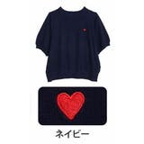 ネイビー | マリクールknit ハート刺繍 トップス | A Happy Marilyn