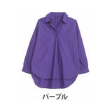 パープル | ギャザー スキッパー ブラウス | A Happy Marilyn