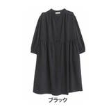 ブラック | アイロンいらずで着られる ギャザー切替 シャツワンピ | A Happy Marilyn