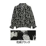 花柄ブラック | ウエストが伸びーる 開襟 ブラウス | A Happy Marilyn