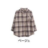 ベージュ | フランネル チェック ボーイフレンドシャツ | A Happy Marilyn