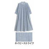 ネイビーストライプ | 【風通るクラシック】 七分袖 細見え切替え | A Happy Marilyn