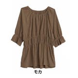 モカ | 嬉しいを叶える!さらっと&華やか!!夏の主役!カット楊柳シャーリング ブラウス | A Happy Marilyn