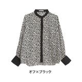 オフ×ブラック | ペイント柄プリント ロングカフス シャツ | A Happy Marilyn