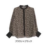 ブラウン×ブラック | ペイント柄プリント ロングカフス シャツ | A Happy Marilyn