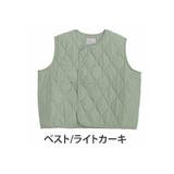 ベスト/ライトカーキ | 春寒に負けない 薄中綿 ブルゾン&ベスト | A Happy Marilyn
