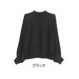 ブラック | プリーツシフォンスリーブ ニット プルオーバー | A Happy Marilyn