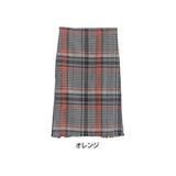 オレンジ | ツイード調 ビッグチェック スカート | A Happy Marilyn