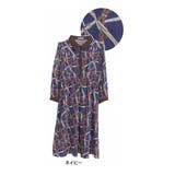 ネイビー | チェーン柄プリント クレリックワンピース 大きいサイズ | A Happy Marilyn