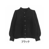 ブラック | LAVEANGE パール釦 クルーカーディガン | A Happy Marilyn