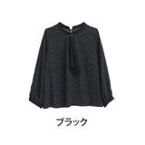 ブラック | Rin 袖2way ドット柄ボウタイブラウス | A Happy Marilyn