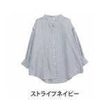 ストライプネイビー | effortlessmode 3way リムーバルスリーブシャツ | A Happy Marilyn