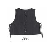 ブラック | ゆとりMARILYN ストライプ 脇リボンベスト | A Happy Marilyn