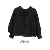 ブラック | ジャガード花柄 バルーンスリーブ 2wayブラウス | A Happy Marilyn