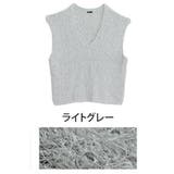 ライトグレー(タグLグレー) | ブラッシュフェザー Vネック ベスト | A Happy Marilyn