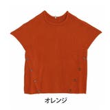 オレンジ | ボタンデザイン ラグランニット 華奢魅せベスト | A Happy Marilyn