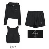 ブラック(タグクロ) | リブクロップドパーカー 水着 タンキニセット | A Happy Marilyn