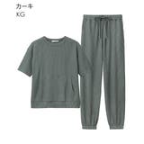 ▼カジュアルワッフル ポケット付き 綿混 半袖 上下セット (男女兼用サイズ) | aimerfeel | 詳細画像18 