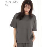 ▼カジュアルワッフル ポケット付き 綿混 半袖 上下セット (男女兼用サイズ) | aimerfeel | 詳細画像6 