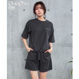 CG-ダークグレー | ▼シンプルロゴ 半袖 綿混 上下セット | aimerfeel