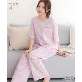 PI-ピンク | PEANUTS スヌーピー バックプリント 半袖 綿混 上下セット | aimerfeel