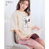 PI-フラワー | PEANUTS スヌーピー サマー 半袖 綿混 上下セット | aimerfeel