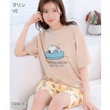 VE-マリン | PEANUTS スヌーピー サマー 半袖 綿混 上下セット | aimerfeel